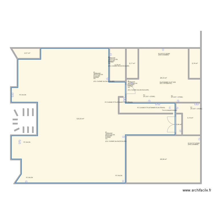 Biarritz. Plan de 9 pièces et 194 m2