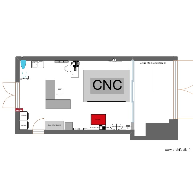 Aménagement atelier. Plan de 0 pièce et 0 m2