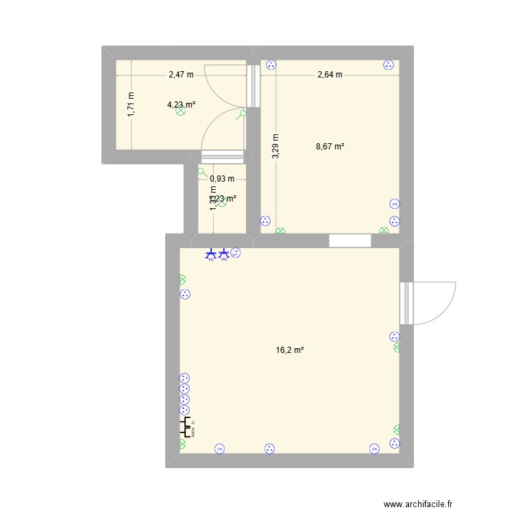 Sens. Plan de 4 pièces et 30 m2