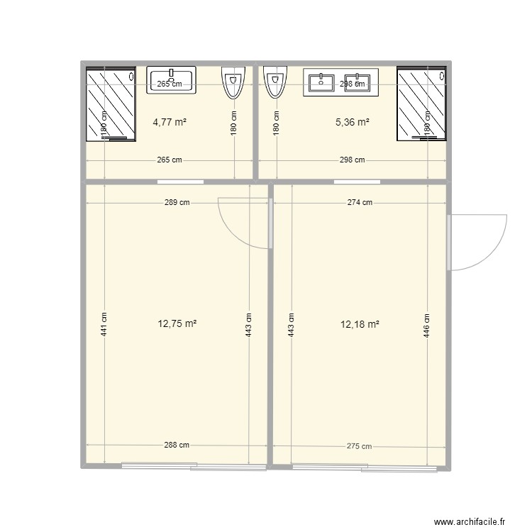 STUDi. Plan de 4 pièces et 35 m2