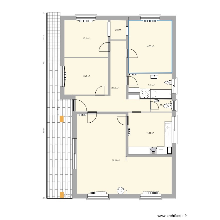 Plan d'ensemble_Non côté & Surfaces_Copie. Plan de 9 pièces et 108 m2