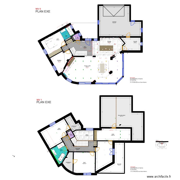 SCARINGELLA. Plan de 25 pièces et 325 m2