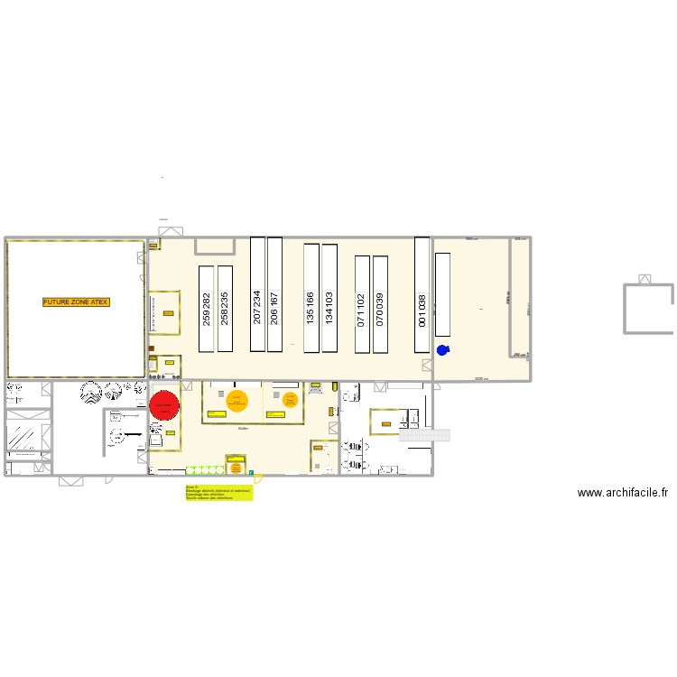 Zoning ATEX. Plan de 3 pièces et 3150 m2