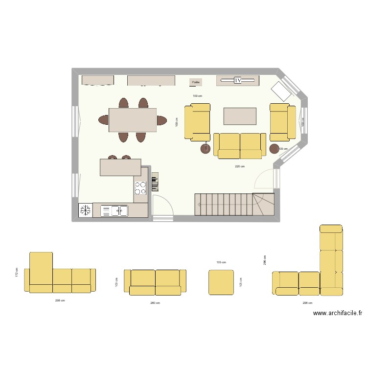 SAMCS32. Plan de 1 pièce et 50 m2