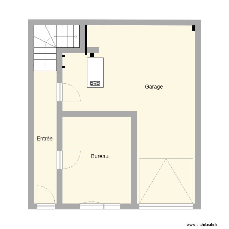 JALLET RDC. Plan de 4 pièces et 53 m2