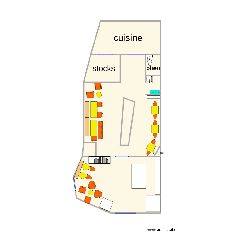 garden. Plan de 8 pièces et 33 m2