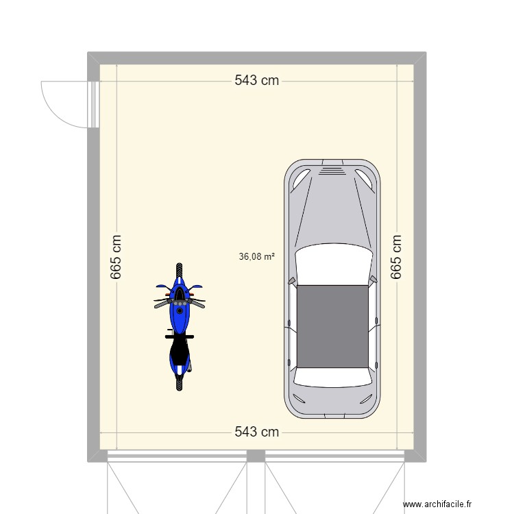 Maison 2024. Plan de 1 pièce et 36 m2