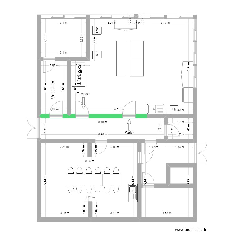 Cuisine 2. Plan de 7 pièces et 132 m2