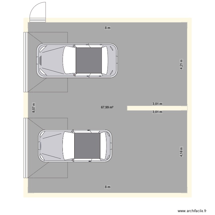 Perso. Plan de 1 pièce et 68 m2