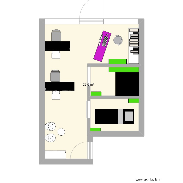 Roost 2. Plan de 1 pièce et 24 m2