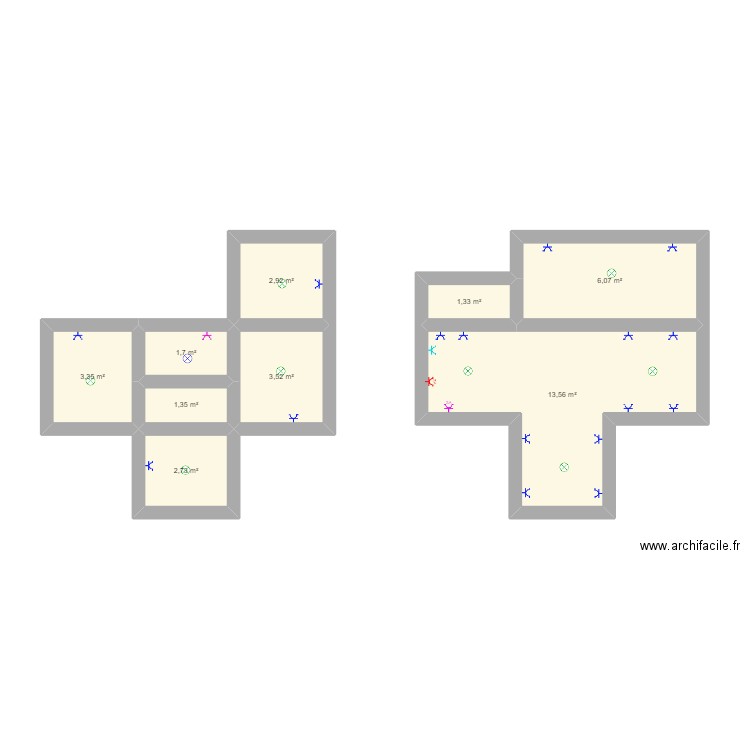 Christian. Plan de 9 pièces et 37 m2