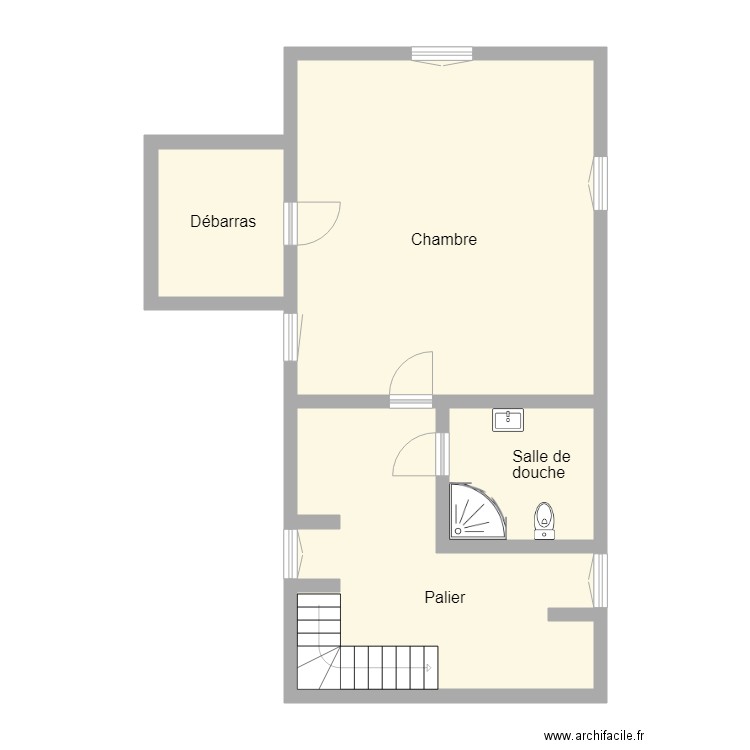 BES ETAGE . Plan de 4 pièces et 67 m2