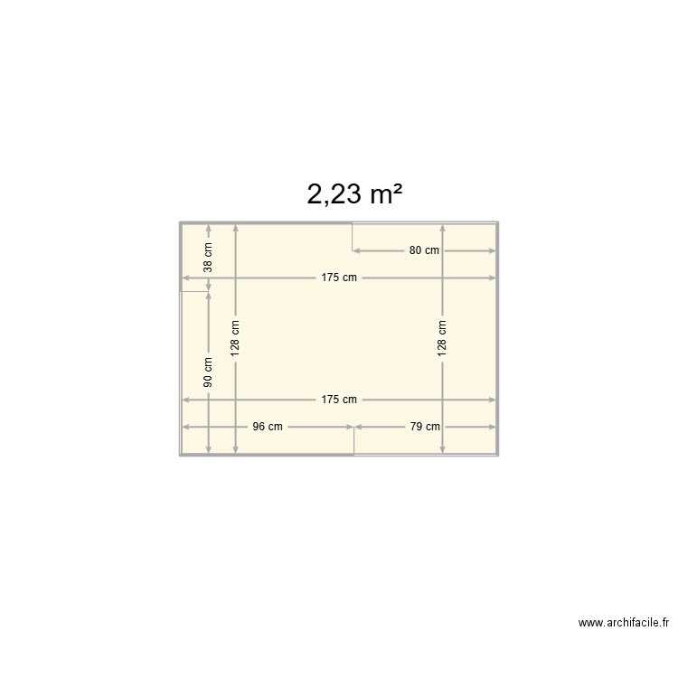 Couloir du haut. Plan de 1 pièce et 2 m2