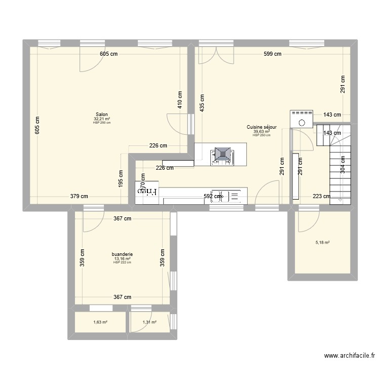 idée rdc. Plan de 6 pièces et 93 m2