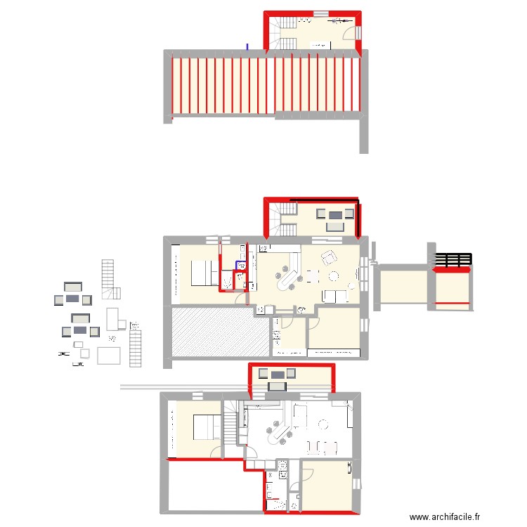 appart 34. Plan de 38 pièces et 299 m2