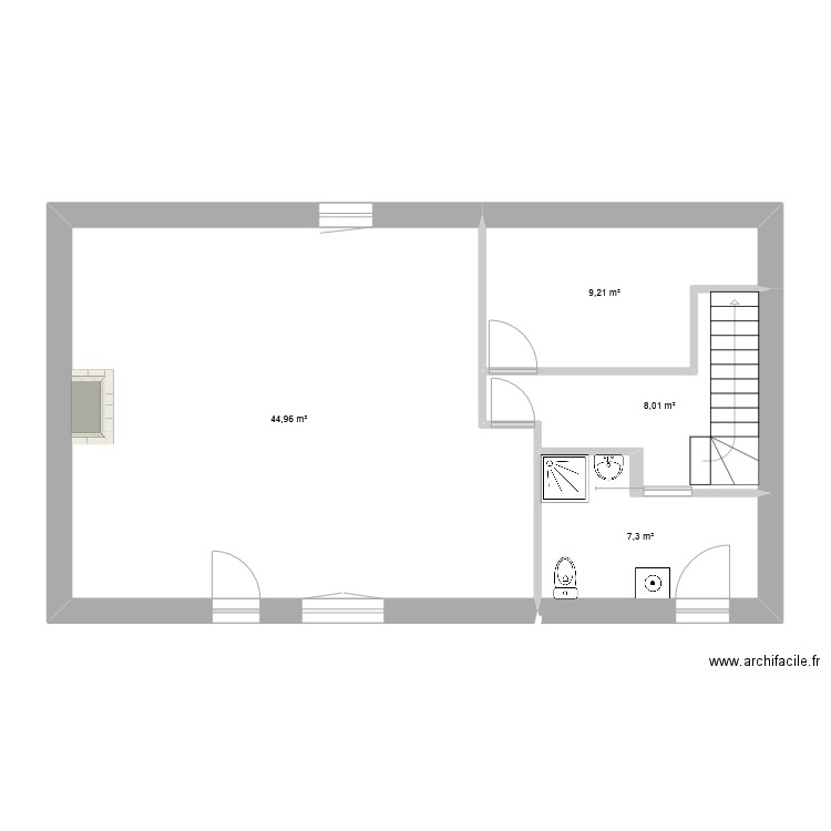 Maison Sens bis. Plan de 4 pièces et 69 m2