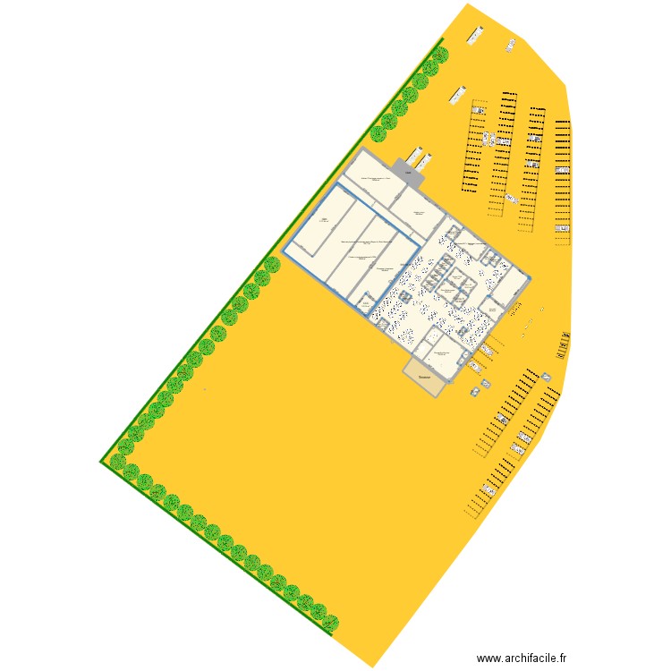 09.24 Plan Masse implantation V7 version equipe Auditorium. Plan de 35 pièces et 2427 m2