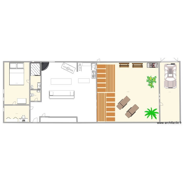 REZ DE JARDIN. Plan de 6 pièces et 499 m2