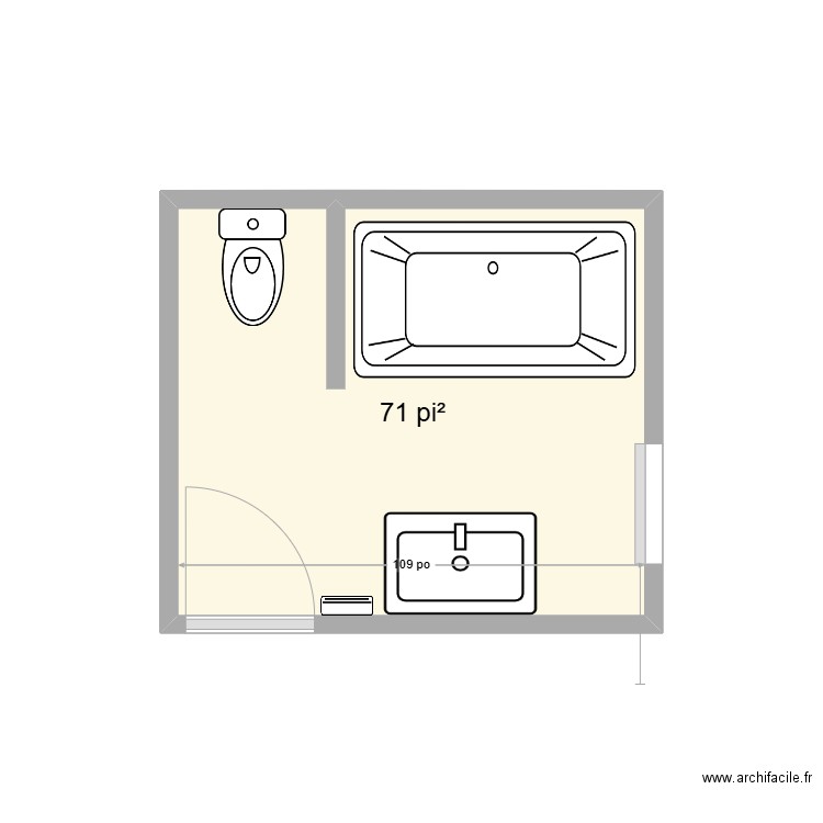 salle de bain ss. Plan de 1 pièce et 7 m2