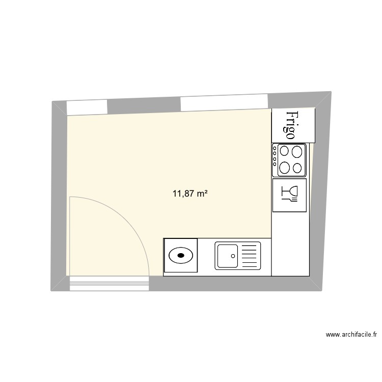 Plan noel . Plan de 1 pièce et 12 m2