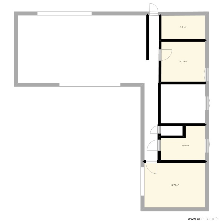 Plan général . Plan de 4 pièces et 37 m2