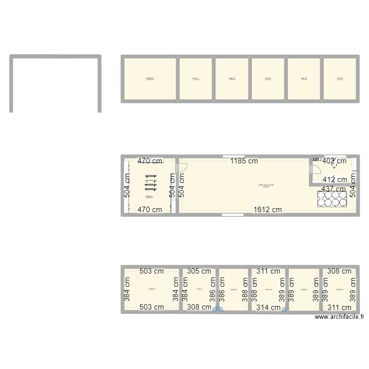 plan 1 ecurie. Plan de 14 pièces et 255 m2