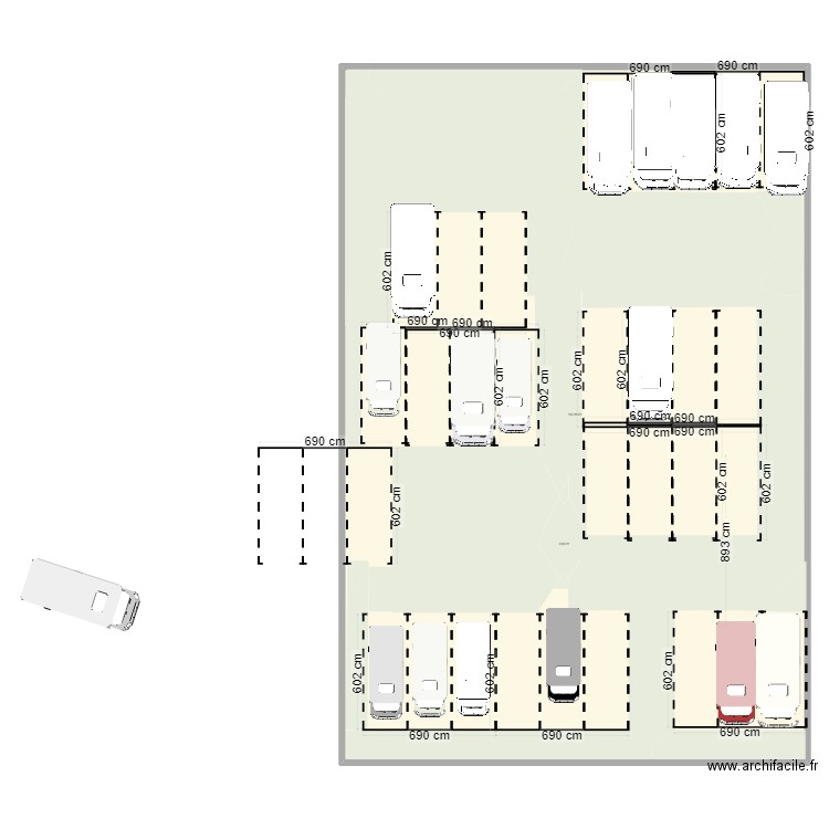 location caravannes hangars fermé ep4. Plan de 2 pièces et 864 m2