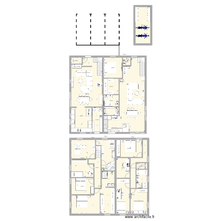 Maison . Plan de 19 pièces et 289 m2