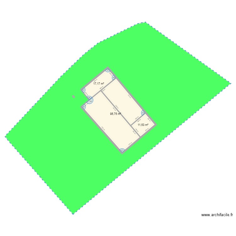 maison Villers. Plan de 3 pièces et 124 m2