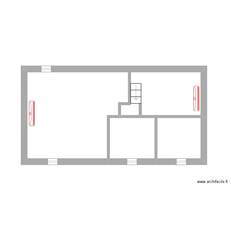 yacine belkiri. Plan de 3 pièces et 25 m2