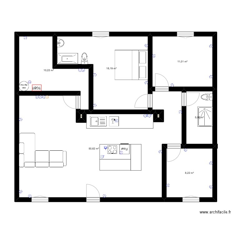 benoit paul. Plan de 8 pièces et 103 m2