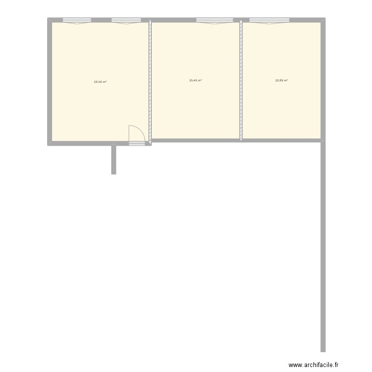 ECOLE 3EM. Plan de 3 pièces et 77 m2