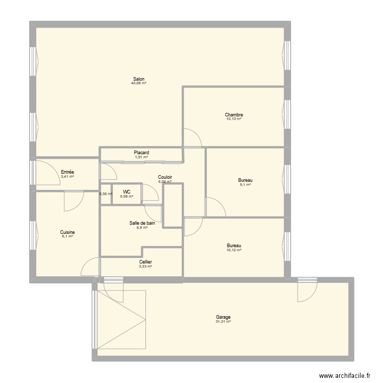 maison St Médard n°3. Plan de 13 pièces et 133 m2