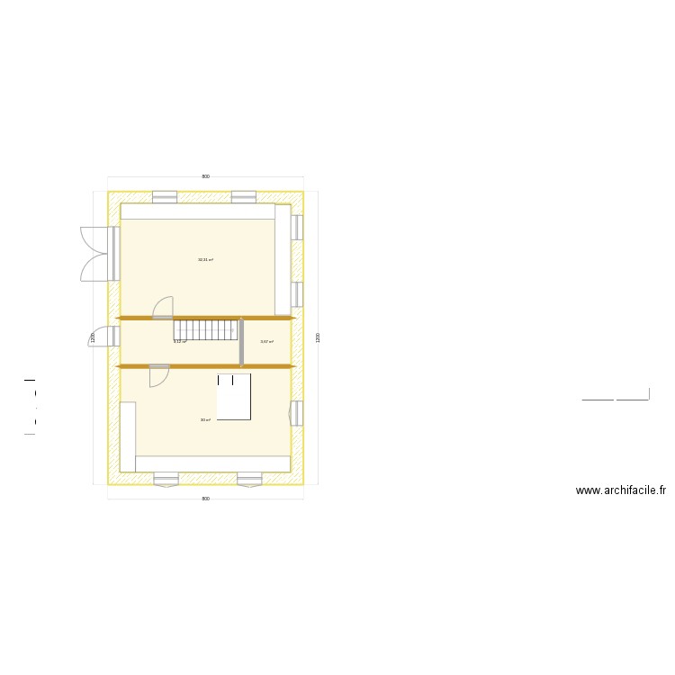 BEYNAT PP GARAGE. Plan de 4 pièces et 75 m2