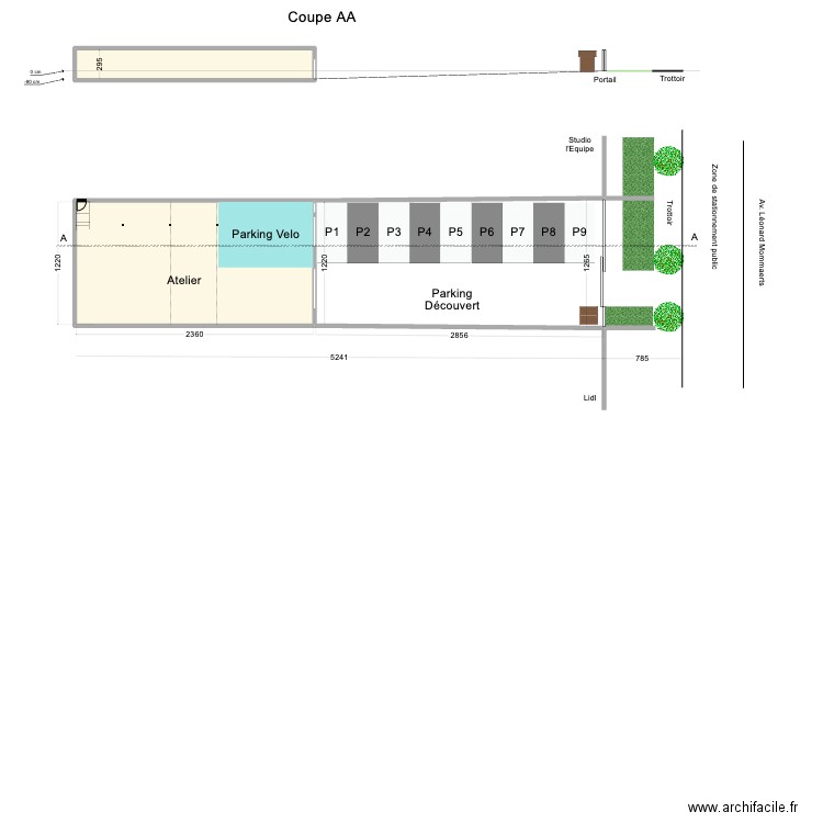 4 AV L. Mommaerts - Realisation - v1. Plan de 2 pièces et 358 m2