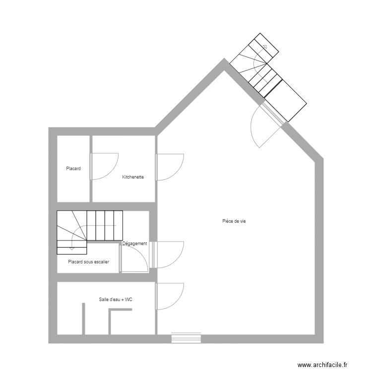 aublanc R0. Plan de 6 pièces et 48 m2