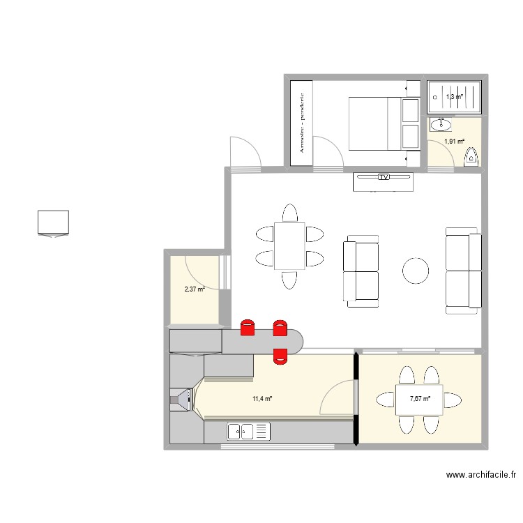 MAISON 4. Plan de 5 pièces et 25 m2