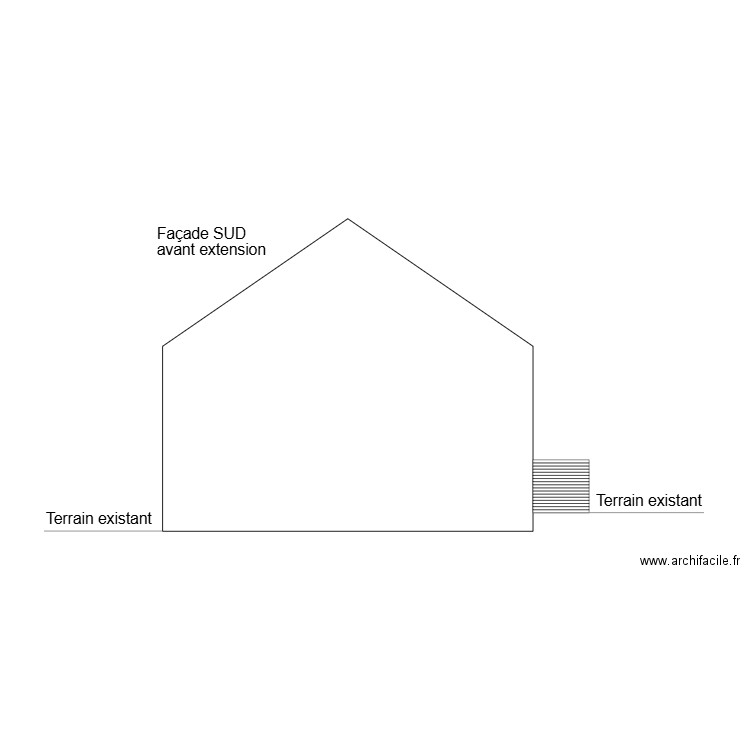 Façade SUD avant. Plan de 0 pièce et 0 m2