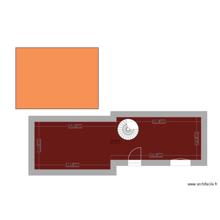 maison extension. Plan de 1 pièce et 30 m2