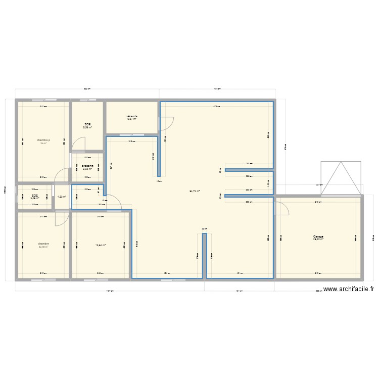 plan. Plan de 10 pièces et 180 m2