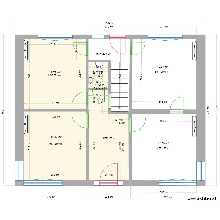 new SO. Plan de 3 pièces et 33 m2