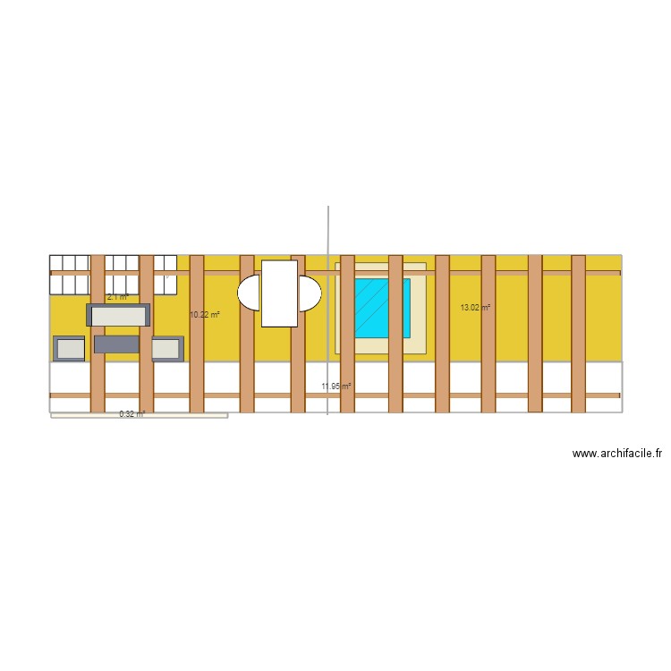 terrasse pergola 2. Plan de 5 pièces et 38 m2