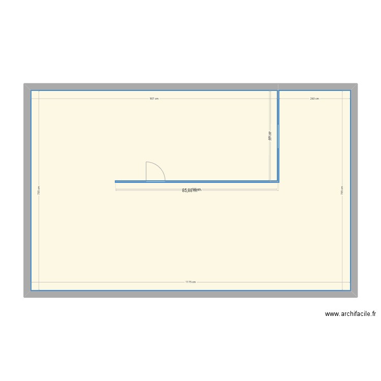 FAUDAis. Plan de 1 pièce et 86 m2