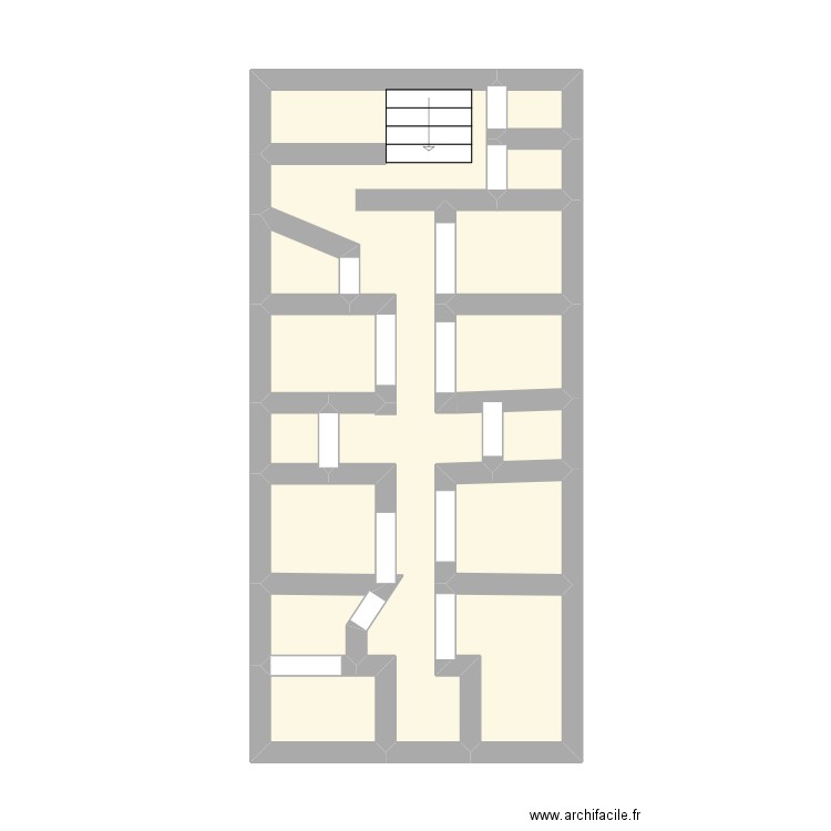 etage 2. Plan de 12 pièces et 22 m2