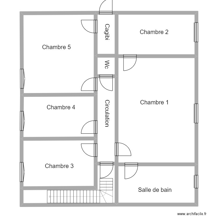 Ferme logement R+1. Plan de 6 pièces et 100 m2