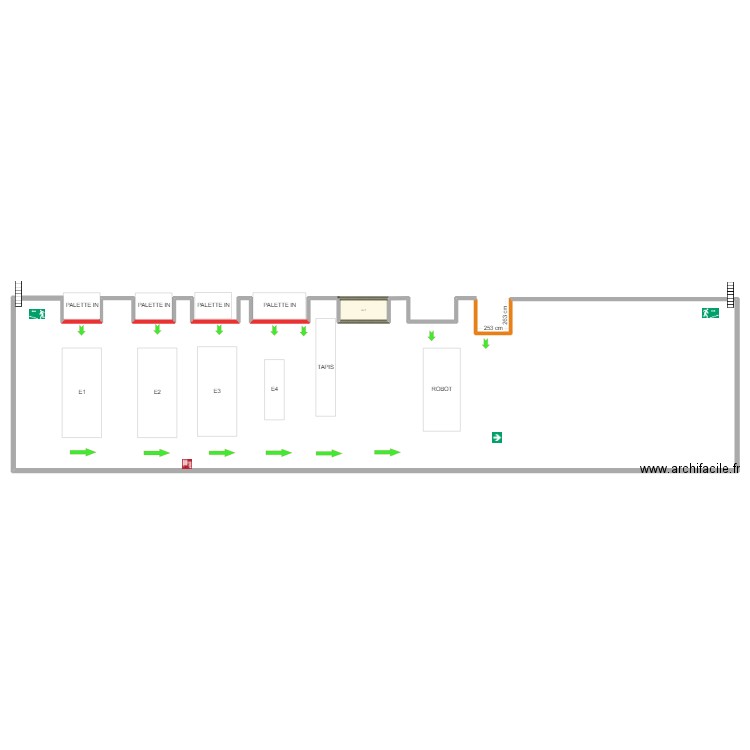 PASSERELLE. Plan de 1 pièce et 6 m2