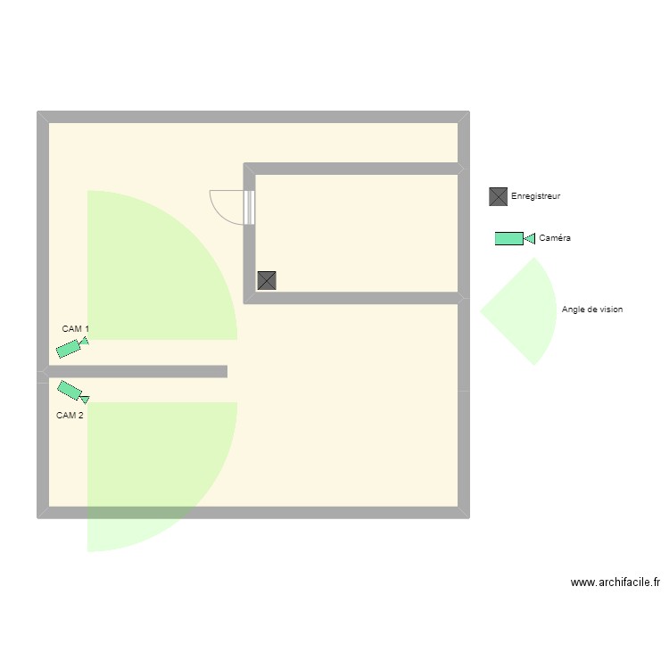 spt. Plan de 2 pièces et 82 m2