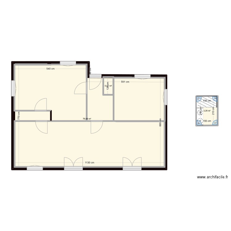 maison. Plan de 3 pièces et 85 m2