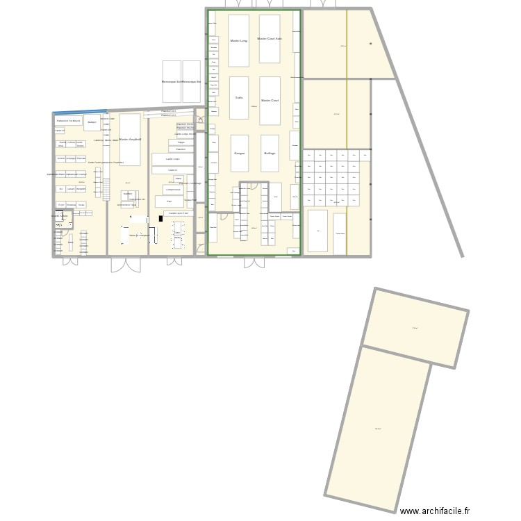 Forge OkEcurie. Plan de 19 pièces et 1306 m2