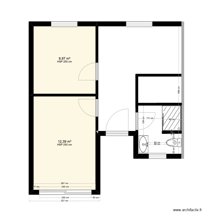 VANCE 1. Plan de 2 pièces et 21 m2